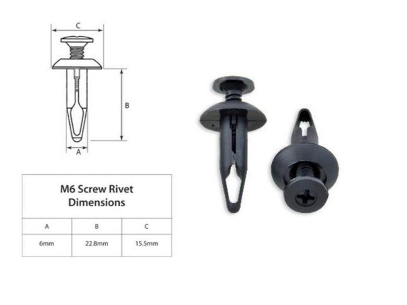 Set plastičnih zatičev BOLT M6, 10 kosov