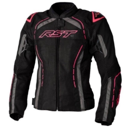 Športna ženska poletna motoristična jakna RST S1, črna/roza