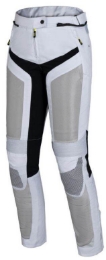 Športne ženske poletne motoristične hlače iXS Trigonis-Air, bele/sive