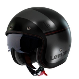 Retro odprta motoristična čelada MT Helmets Le Mans 2 SV S Quality, črna/siva