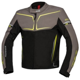 Športna motoristična jakna iXS TS-Pro ST+, črna/siva/rumena