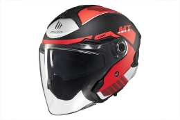 Športna motoristična jet čelada MT Helmets Cosmo SV Cruiser, rdeča/črna
