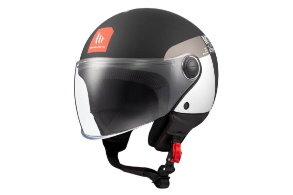 Jet čelada za skuter MT Helmets Street S Inboard, črna/bela