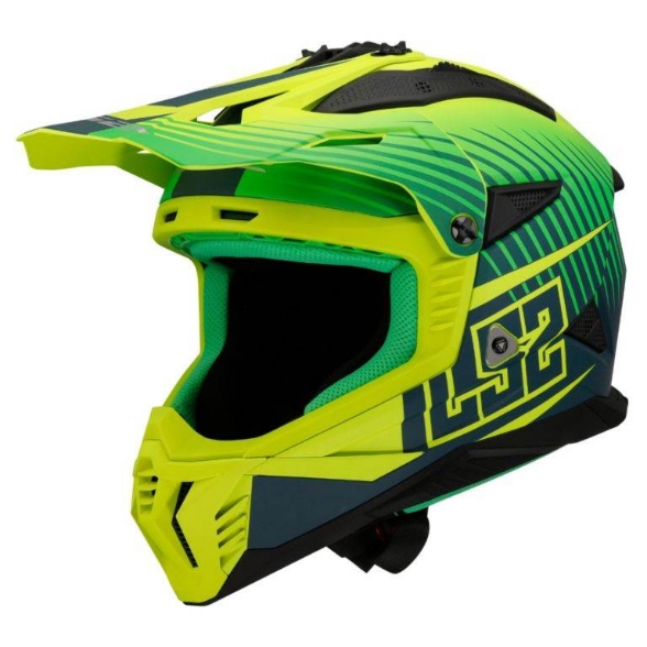 Motocross čelada LS2 Fast EVO II Duck (MX708), zelena/rumena