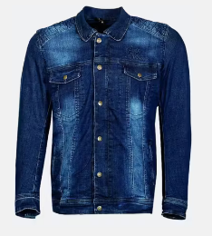 Slika Retro motoristična jeans jakna Rusty Stitches Carl Thomas, modra